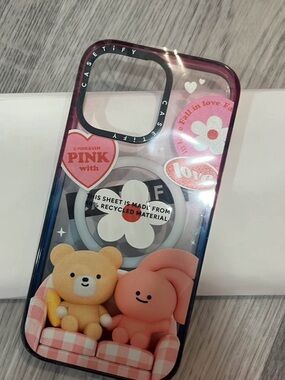 Casetify Cute Bear Phone Case iPhone 13/14/15 Pro Compatible